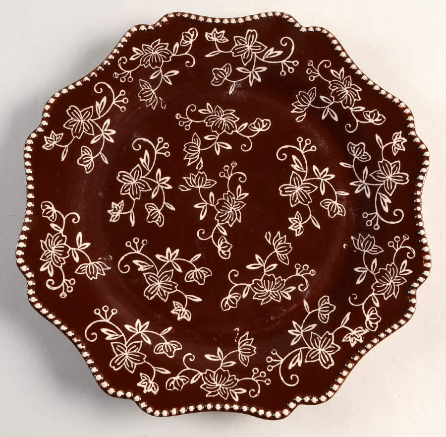 Floral Lace Chocolate Dinner Plate by Temp-Tations-1
