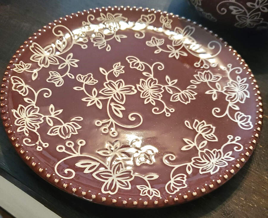 Floral Lace Chocolate Salad Plate by Temp-Tations-1