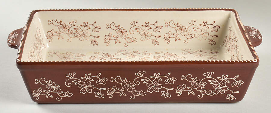 Floral Lace Chocolate 15" Rectangular Baker by Temp-Tations-1