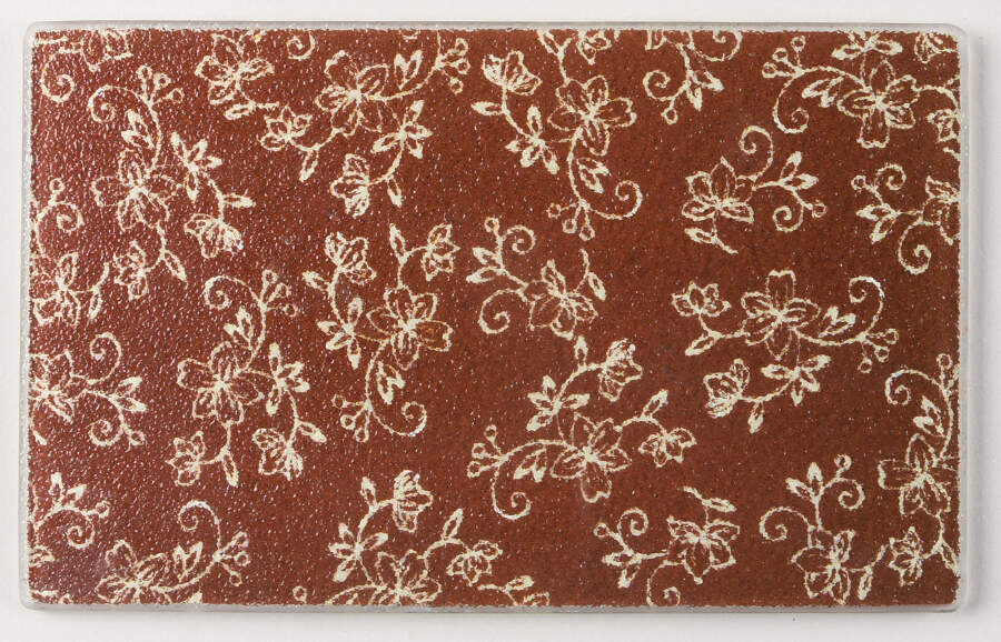 Floral Lace Chocolate Glass Trivet for 10" Rectangular Baker by Temp-Tations-1