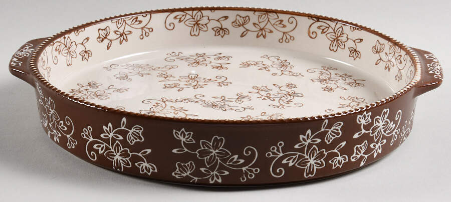 Floral Lace Chocolate 9" Round Multifunction Baker by Temp-Tations-1