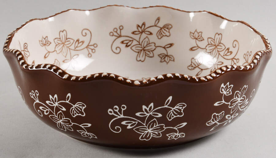 Floral Lace Chocolate Bowl-Ruffled 8" by Temp-Tations-1