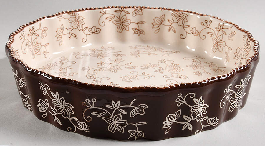 Floral Lace Chocolate 10" Quiche by Temp-Tations-1