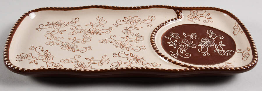 Floral Lace Chocolate Tray for Soup Mug & Sandwich Set by Temp-Tations-1