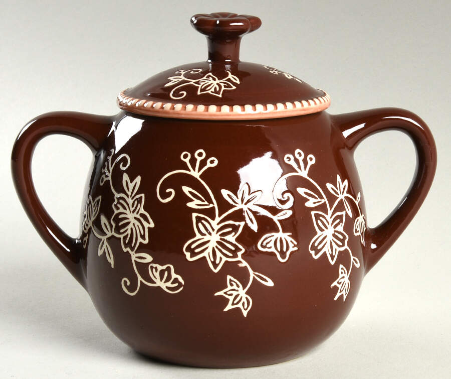 Floral Lace Chocolate Individual Soup & Lid by Temp-Tations-1