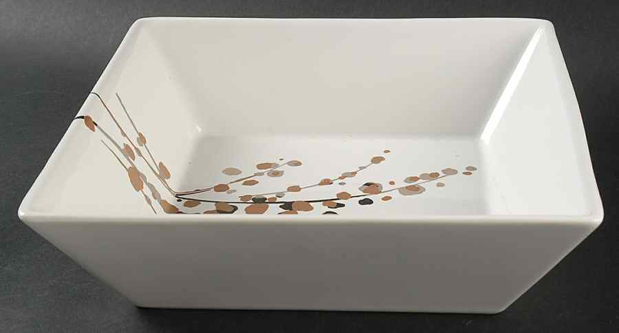 Wheat Sprig 9" Square Serving Bowl by Tahari Home-1