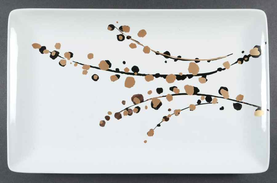 Wheat Sprig 15" Rectangular Serving Platter by Tahari Home-1
