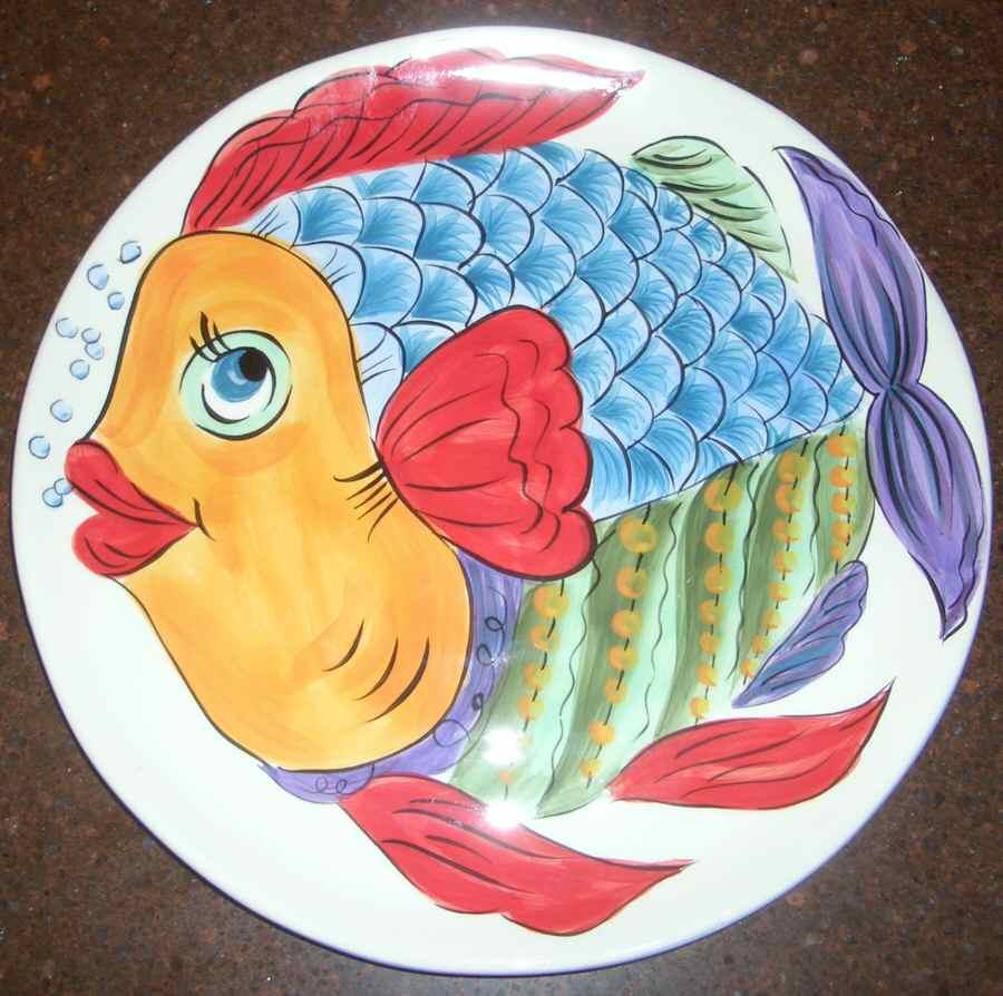 Vissen Dinner Plate by Tabletops Unlimited-1