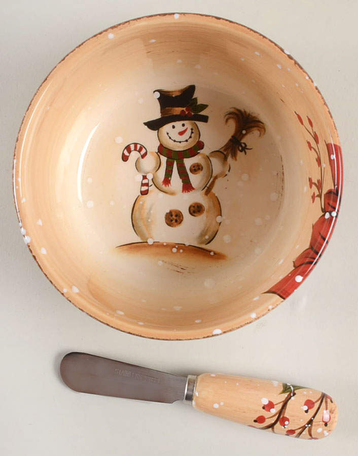 Holly Jolly Dip Bowl & Spreader Set by Tabletops Unlimited-1