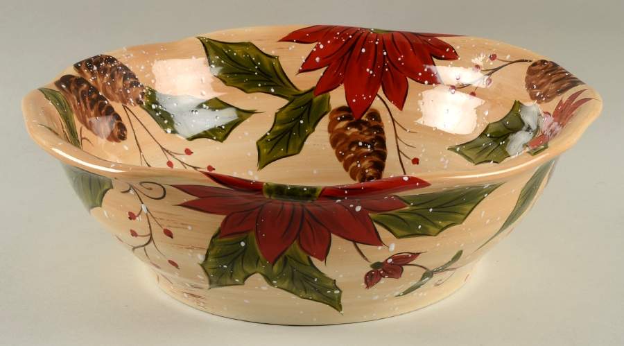 Holly Jolly 13" Round Serving Bowl by Tabletops Unlimited-1