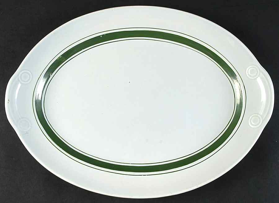 Chatham Modern Green 13" Oval Serving Platter by Taylor, Smith & Taylor (Ts&T)-1