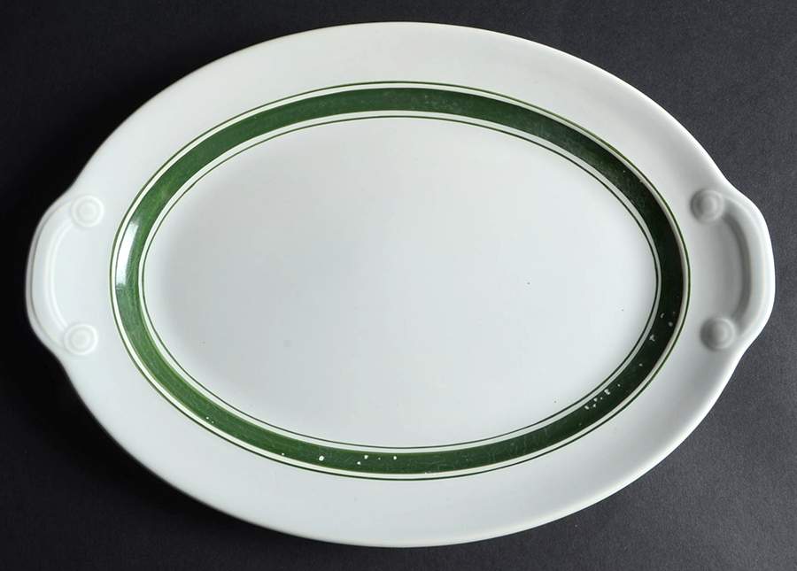 Chatham Modern Green 12" Oval Serving Platter by Taylor, Smith & Taylor (Ts&T)-1