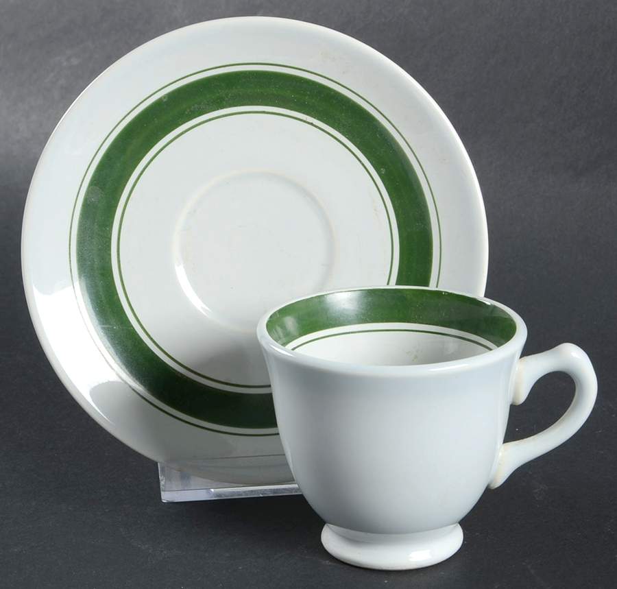 Chatham Modern Green Footed Demitasse Cup & Saucer Set by Taylor, Smith & Taylor (Ts&T)-1