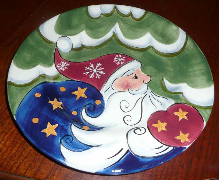 Jolly Santa Dinner Plate by Tabletops Unlimited-1