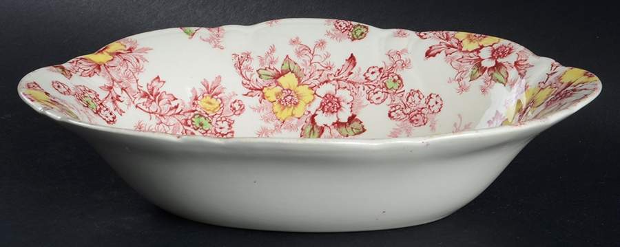 Dogwood Pink & Yellow (Vogue) 9" Oval Vegetable Bowl by Taylor, Smith & Taylor (Ts&T)-1