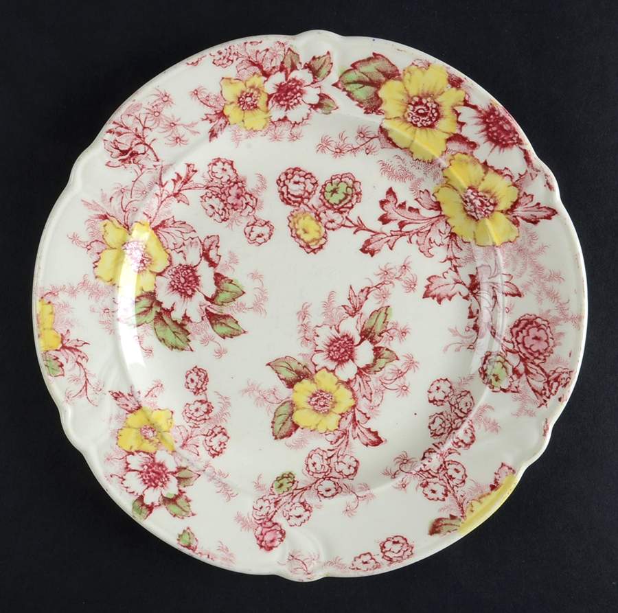Dogwood Pink & Yellow (Vogue) Dessert/Pie Plate by Taylor, Smith & Taylor (Ts&T)-1