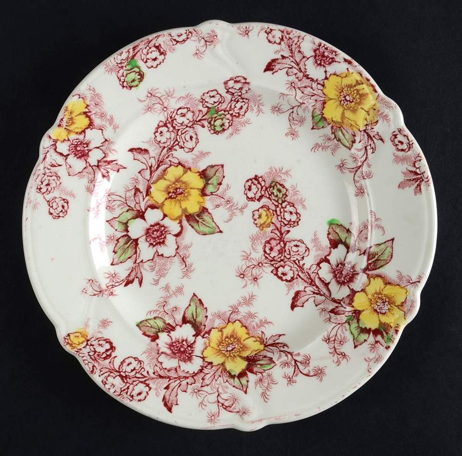 Dogwood Pink & Yellow (Vogue) Bread & Butter Plate by Taylor, Smith & Taylor (Ts&T)-1