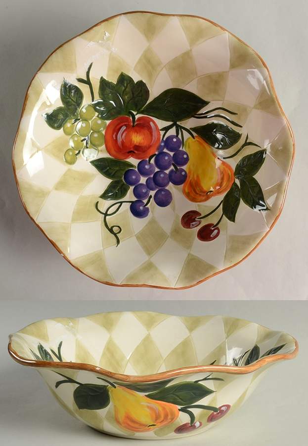 Tuscan Fruit 11" Large Salad Serving Bowl by Tabletops Unlimited-1