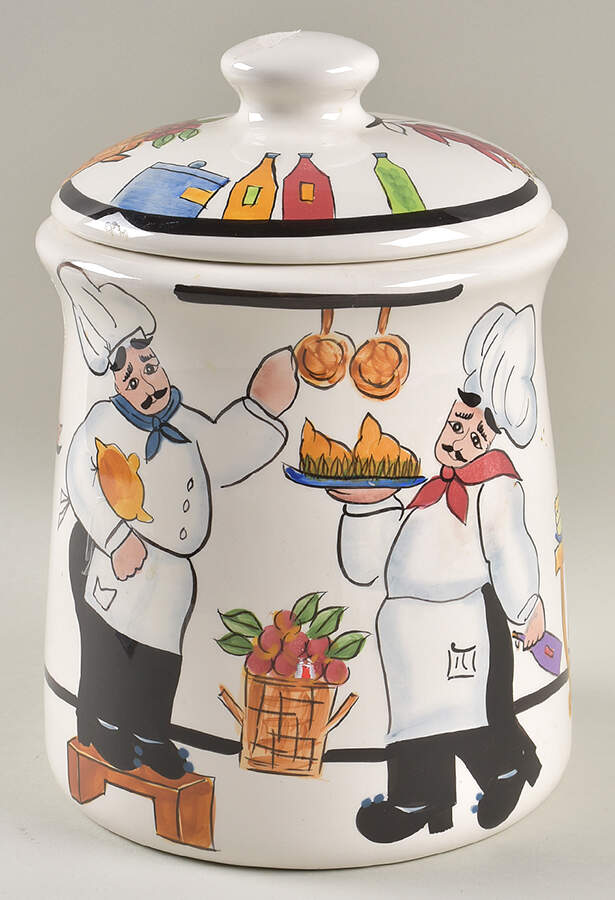 Chez Philippe Blanca Cookie Jar & Lid by Tabletops Unlimited-1