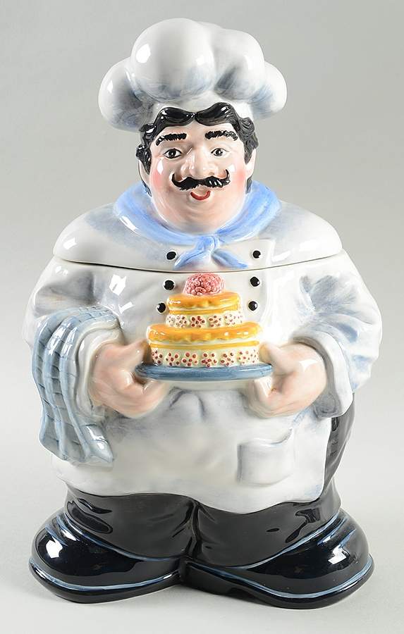 Chef Philippe Figural Cookie Jar & Lid by Tabletops Unlimited-1