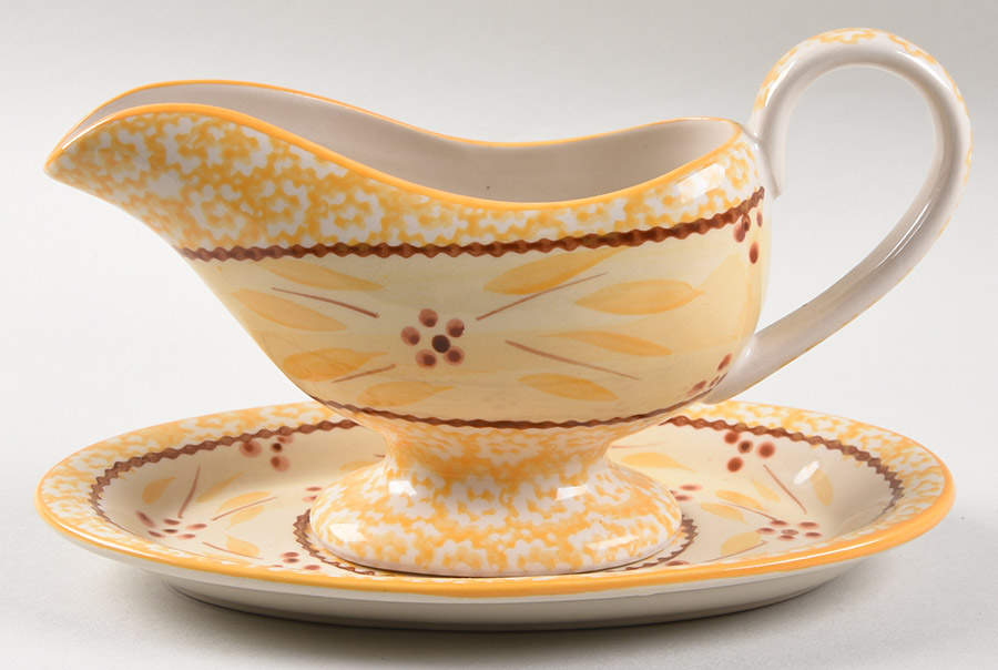 Old World Cream Gravy Boat & Underplate by Temp-Tations-1
