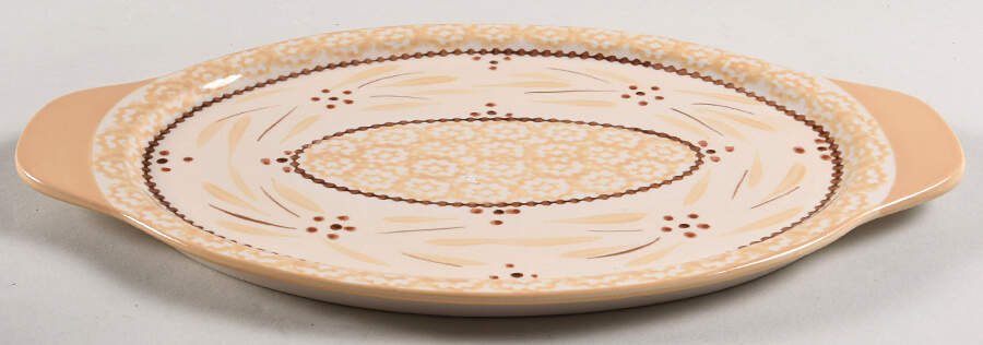 Old World Cream 11" Oval Lid-It (Trivet,Tray,Baker Lid) by Temp-Tations-1