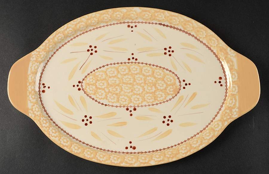 Old World Cream 13" Oval Lid-It (Trivet,Tray,Baker Lid) by Temp-Tations-1