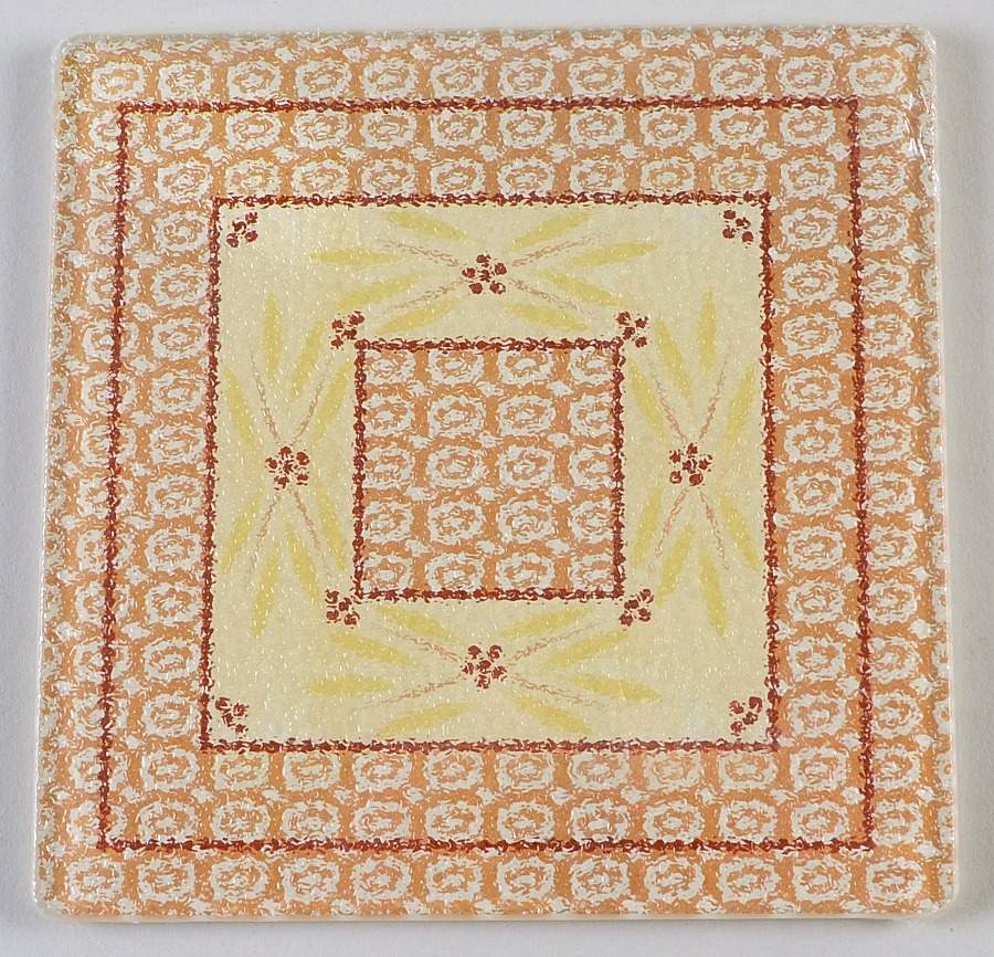 Old World Cream 6" Glass Trivet for Square Baker by Temp-Tations-1