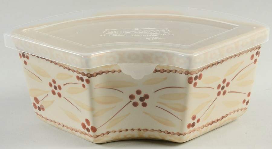 Old World Cream 18 Oz Ramekin & Plastic Lid for Baker & Ramekins Set (Chip & Dip) by Temp-Tations-1