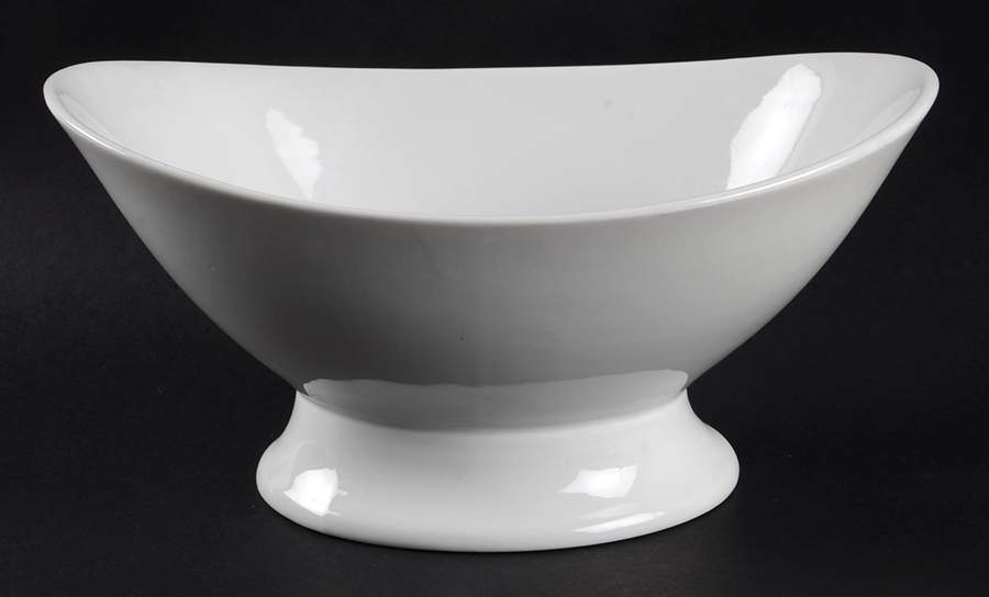 TPA3 (Porcelain Ceramic) 8" Footed Oval Bowl by The Palm Restaurant-1