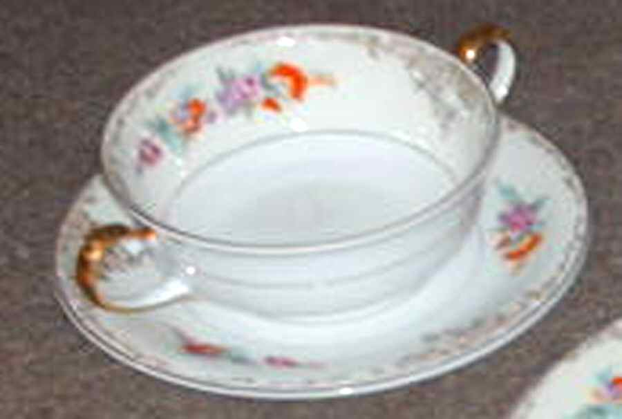 THU448 Footed Cream Soup Bowl & Saucer Set by Thun-1