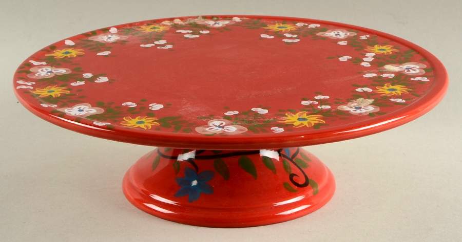 Pasha Red 12" Diameter Pedestal Cake Stand by Tabletops Unlimited-1