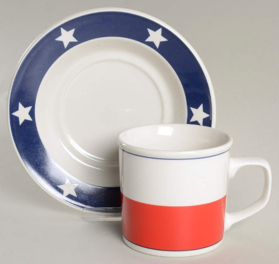 Lone Star Flat Cup & Saucer Set by Totally Today-1