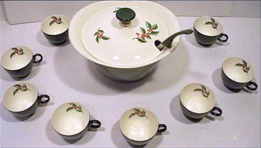 Holiday Punch Bowl Set-(Bowl W/Lid,8 Cups,Ladle) by Taylor, Smith & Taylor (Ts&T)-1