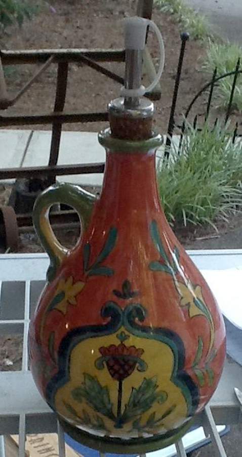 Talavera Oil Jar & Drizzle Spout by Maxcera Corp-1