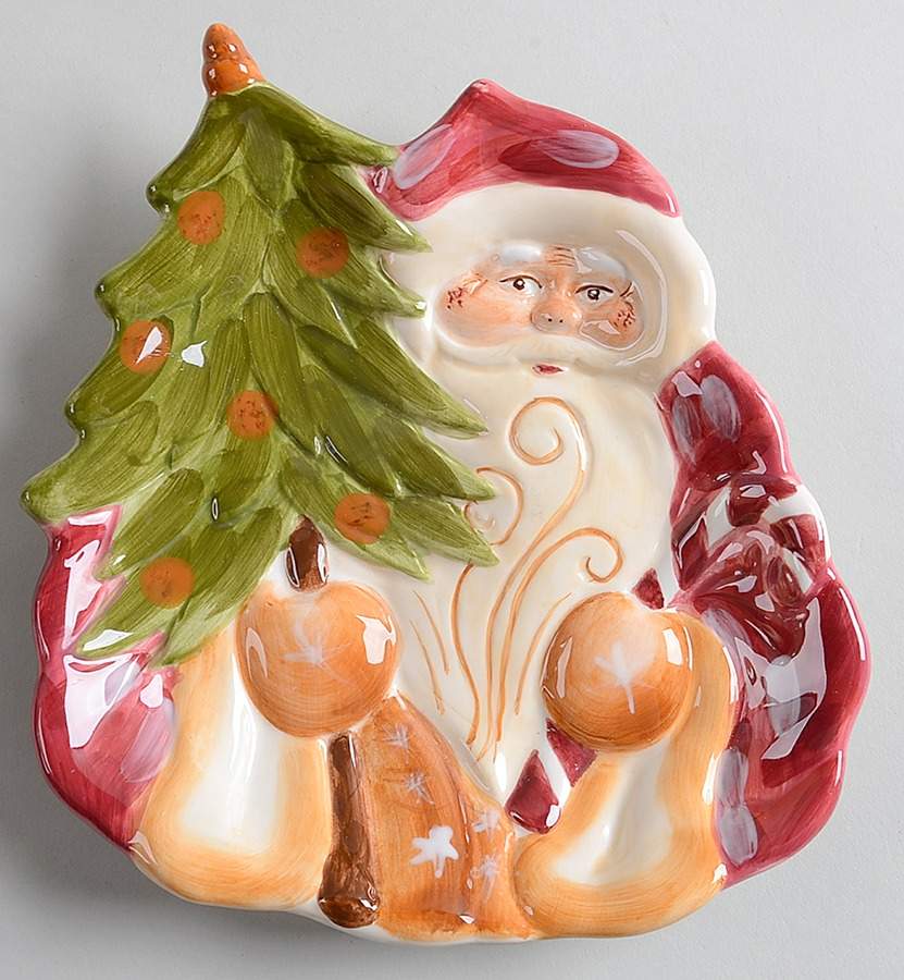 Old World Santa Sculpted Cookie Plate by Tabletops Unlimited-1