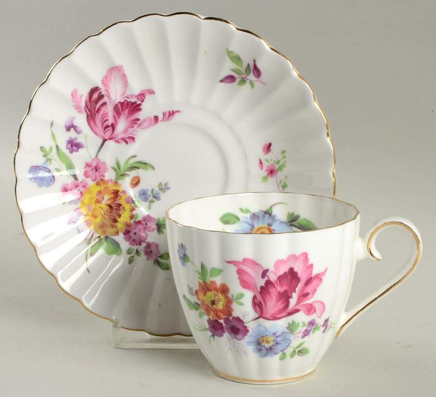 Springtime Flat Cup & Saucer Set by Tuscan - Royal Tuscan-1