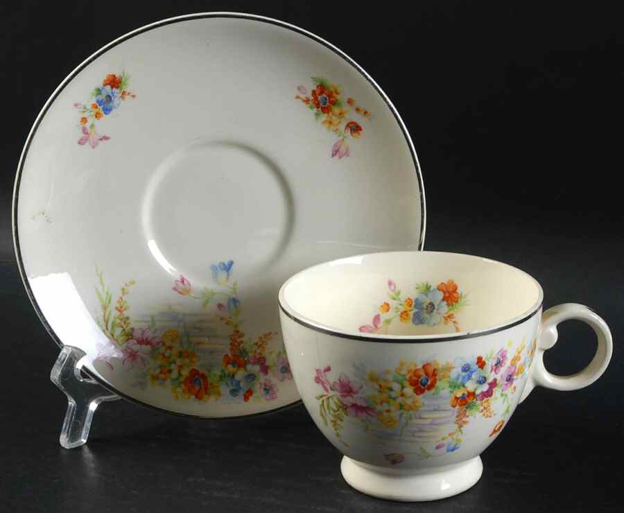 TST1024 Footed Cup & Saucer Set by Taylor, Smith & Taylor (Ts&T)-1