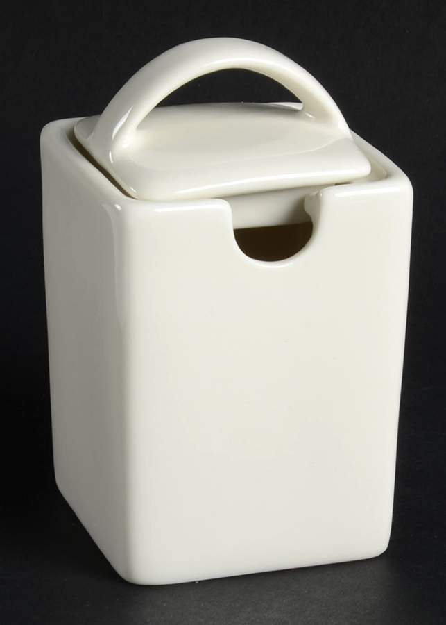 Nova White Sugar Bowl & Lid by Ten Strawberry Street-1