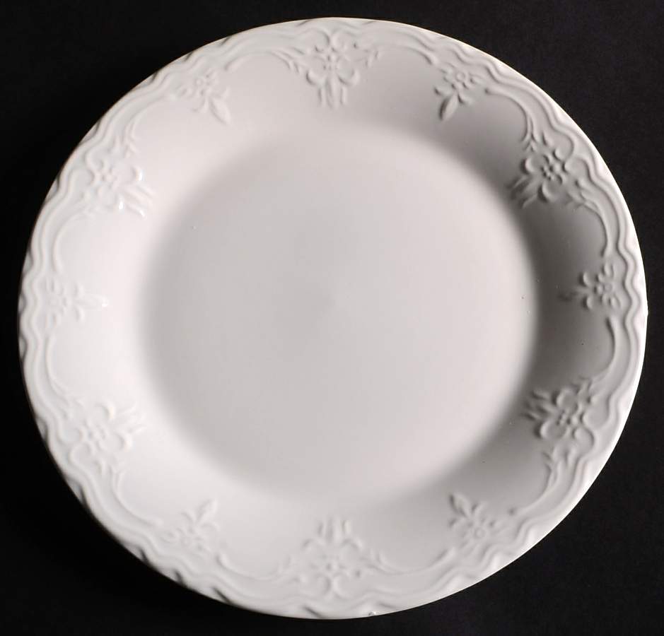 Elyse White Dinner Plate by Tabletops Unlimited-1