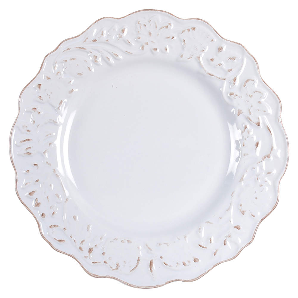 Charlotte White Dinner Plate by Tabletops Unlimited-1