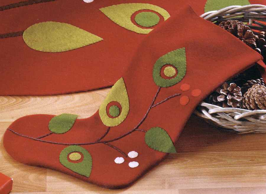 Birds and Berries 18" Cloth Stocking by Tag Ltd-1
