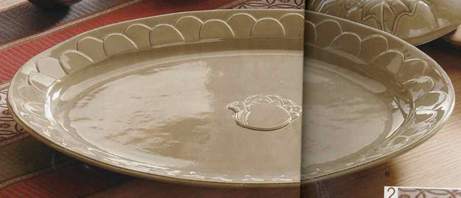 Turkey Day Tan 19" Oval Serving Platter by Tag Ltd-1