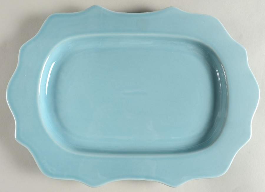 Wellsbridge Aqua 14" Oval Serving Platter by Threshold-1