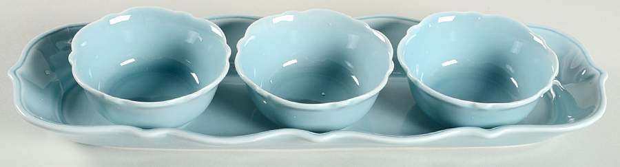 Wellsbridge Aqua Dip Bowl Set-3 Bowls w/Tray by Threshold-1