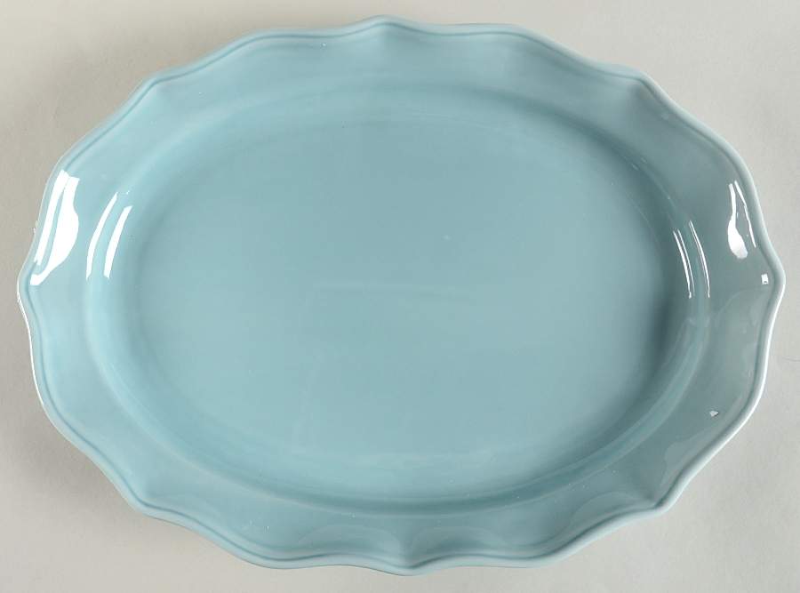 Wellsbridge Aqua 14" Oval Serving Platter by Threshold-1