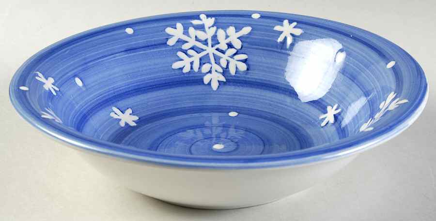 Snowflake Blue 8" Round Vegetable Bowl by Tabletops Unlimited-1