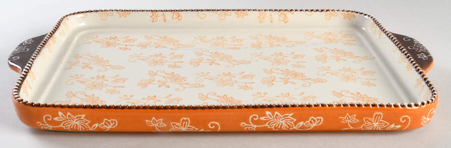 Floral Lace Spice 15" Rectangular Tray by Temp-Tations-1