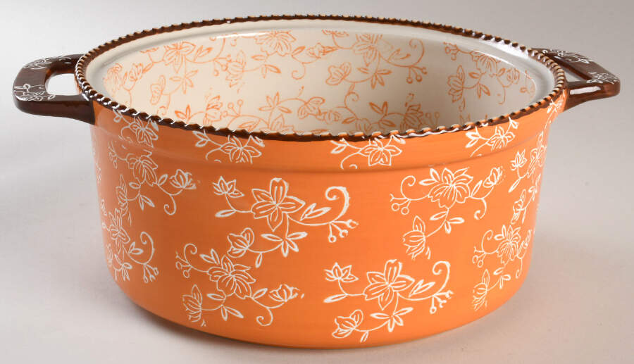 Floral Lace Spice 3 Qt Round Stacking Baker by Temp-Tations-1