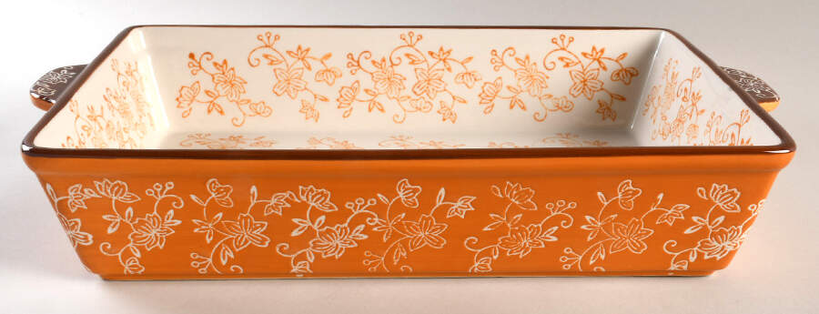 Floral Lace Spice 15" Rectangular Baker by Temp-Tations-1